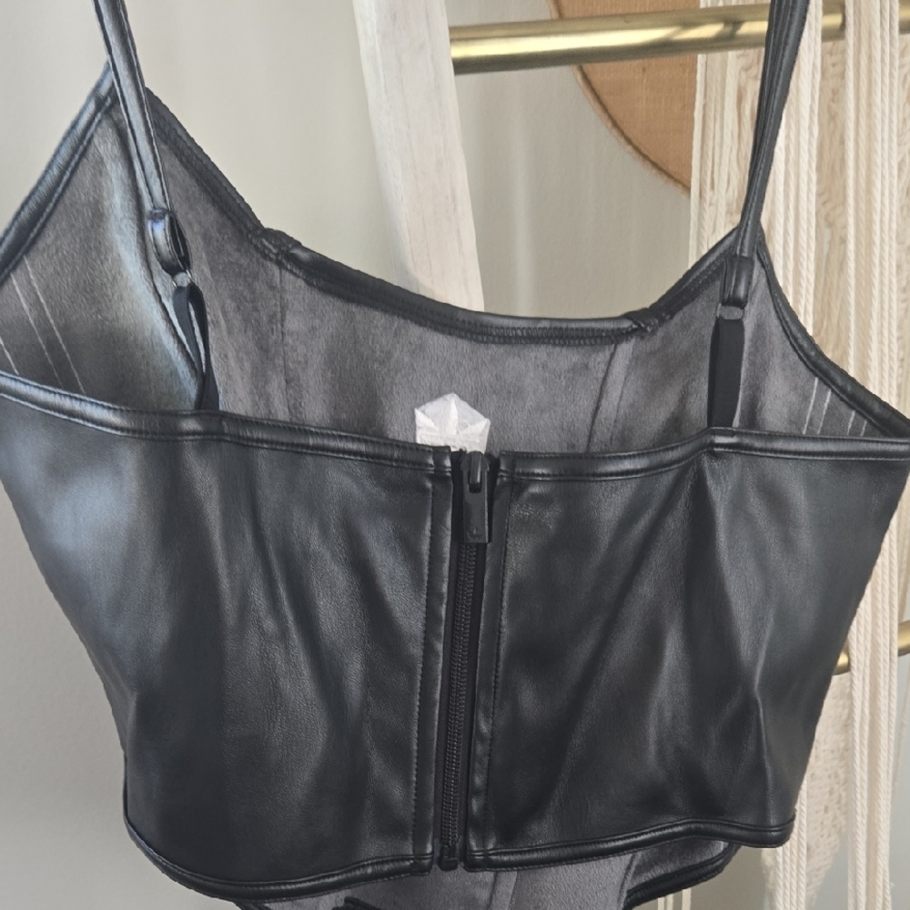 Adidas Black Leather Strappy Top - Picture 4 of 4